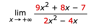 9x2 + 8х — 7
lim
2x
- 4x
