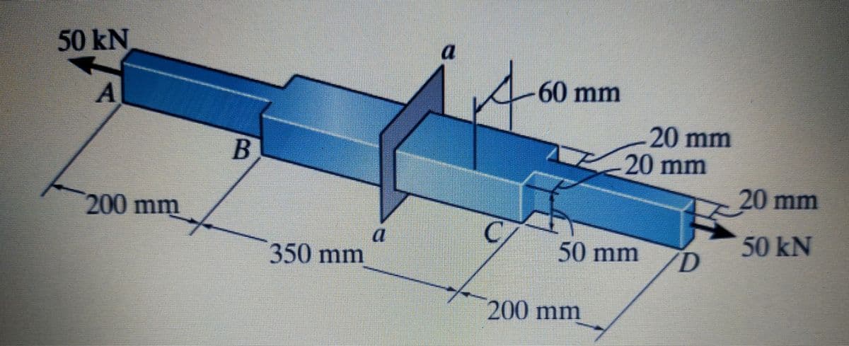 50 kN
60mm
A
20 mm
20 mm
20 mm
200 mm
50 mm
50 kN
350 mm
/D
200 mm
