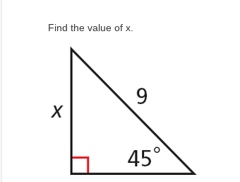 Find the value of x.
45°
