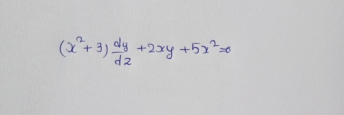 (x²+3) dy + 2xy +5x²=
dz