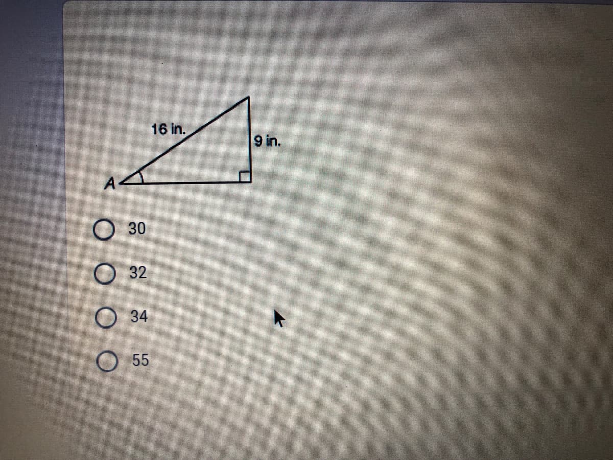 16 in.
9 in.
A
О зо
О 32
34
О5
品
