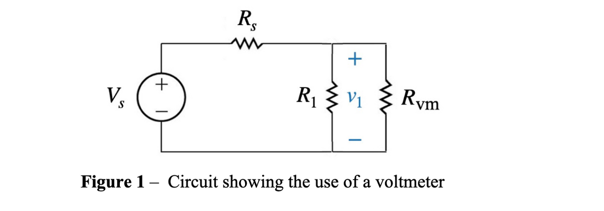 V₂
R₂
+
R₁ ≤ V₁
V1
Rym
vm
Figure 1 – Circuit showing the use of a voltmeter