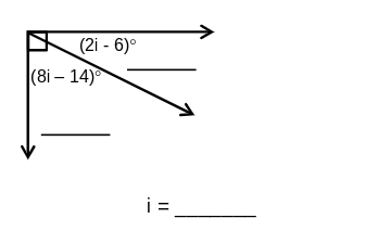 (2i - 6)°
(8i – 14)
i =
%3D
