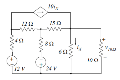 10ix
12 Q
15 Q
8Ω
V 102
ix
6Ω.
10 Ω
12 V
24 V
ww
