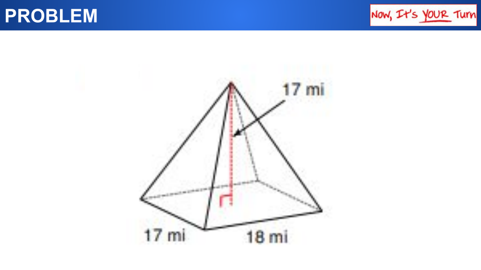 PROBLEM
Now, It's YOUR Turn
17 mi
17 mi
18 mi
