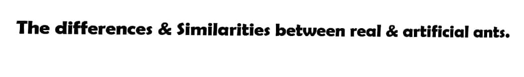 The differences & Similarities between real & artificial ants.