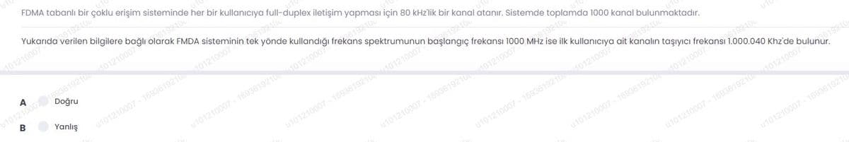 < yön ret
FDMA tabanlı bir çoklu erişim sisteminde her bir kullanıcıya full-duplex iletişim yapması için 80 kHz'lik bir kanal atanır. Sistemde toplamda 1000 kanal bulunmaktadır.
101210007
u1012100019361921001210007
B
u101210007 - 169361921001210007
u101210007 - 1693619210
u101210007 - 1693619210
u101210007 - 169361921001210007
u101210007 - 1693619210
ut
u101210007 - 169361921001210007
u101210007 - 169361921001210007 190
u101210007 - 1693619210
