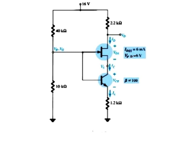 16 V
2.2 kQ
Iass =6 mA
Vos
Ver A=100
10 ko
1.2k
