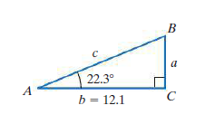 B
a
22.3°
A
C
b = 12.1
