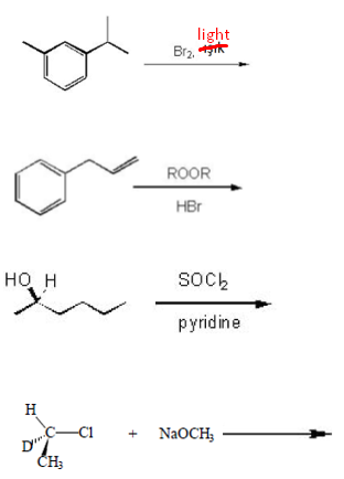 light
Br2, k
ROOR
HBr
но н
soch
pyridine
