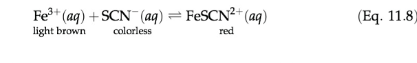 Fe' (aq
light brown
(Eq. 11.8)
colorless
red
