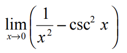 1
lim
x→0 X
2
-csc² x