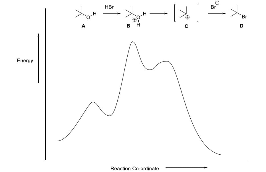 Energy
A
O-H
HBr
BH
Br
H
Br
Reaction Co-ordinate
D