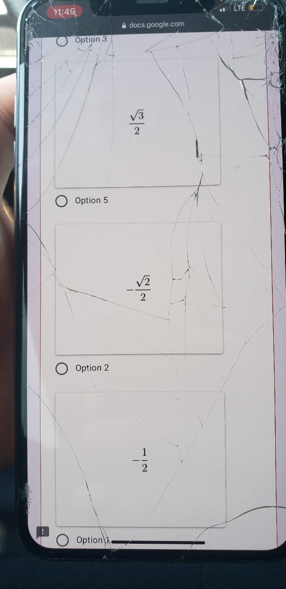 LTE
1:49
A docs.google.com
Option 3
2
Option 5
V2
2
Option 2
Option 1
