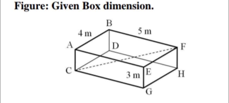 Figure: Given Box dimension.
B
4 m
5 m
A
F
C
3 m
E
H.
