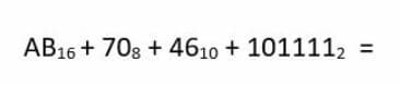 AB16 + 703 + 4610 + 1011112
%3D
