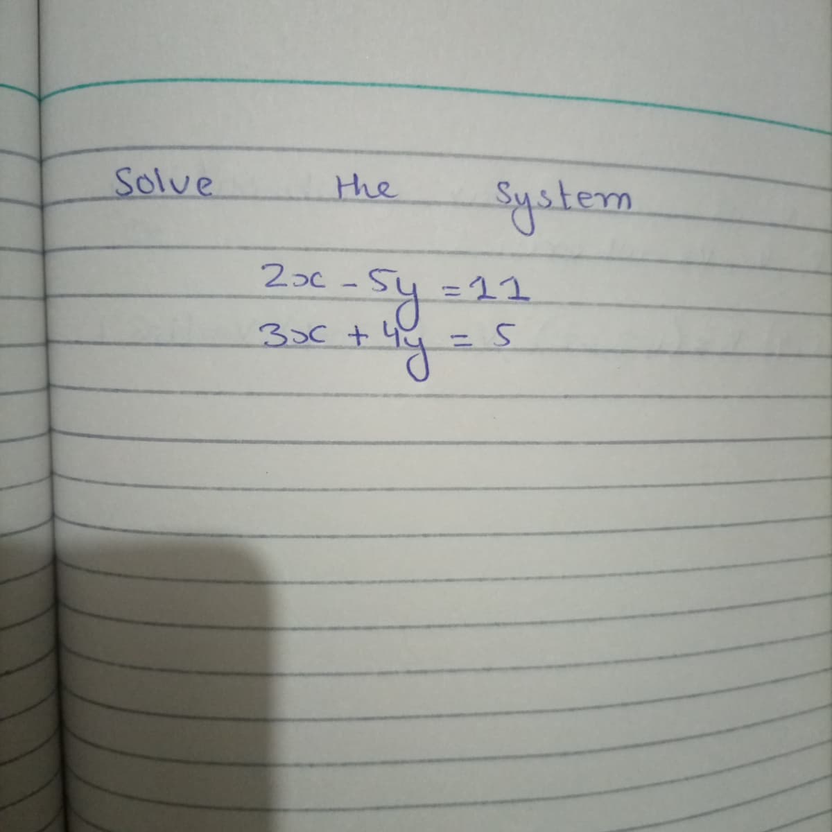 Solve
the
System
=11
%3D
30C+
