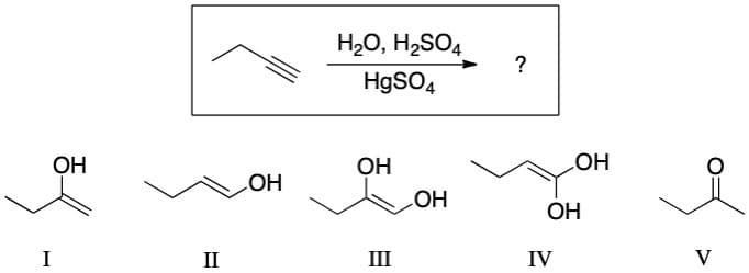 H2O, H2SO4
?
HgSO4
OH
ОН
OH
HO
OH
HO
I
II
III
IV
V
