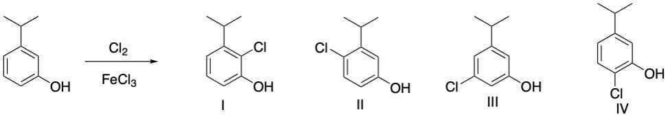 Cl2
.CI
HO,
FeCl3
HO
HO,
II
HO.
HO,
CI
CI
IV
II
