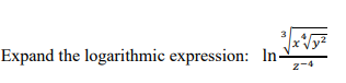 3
Expand the logarithmic expression: In-
x
2-4