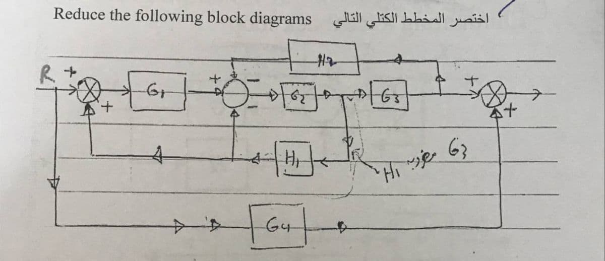 Reduce the following block diagrams ll KI bbidl paiäl
+.
63
G4t
