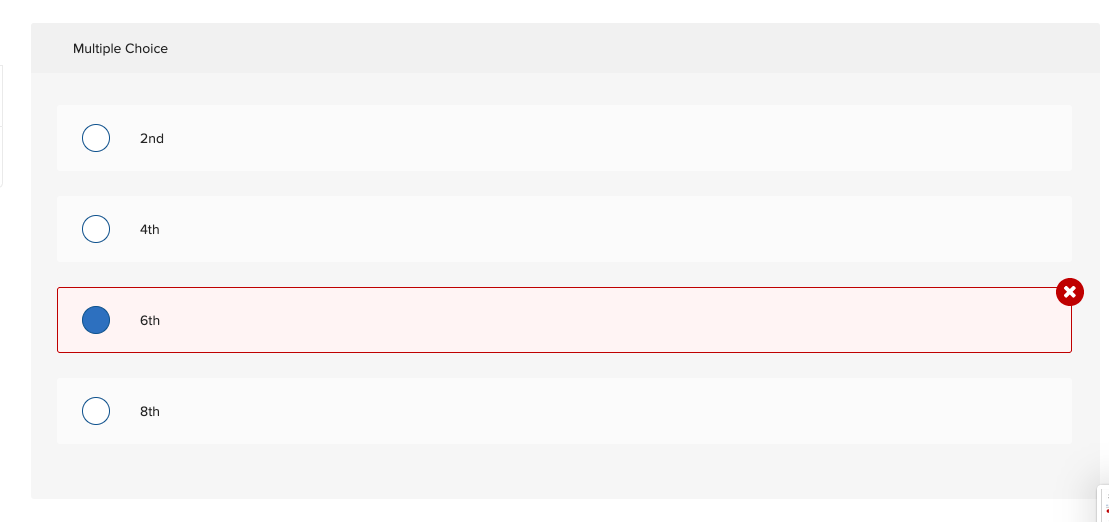 Multiple Choice
2nd
4th
6th
8th