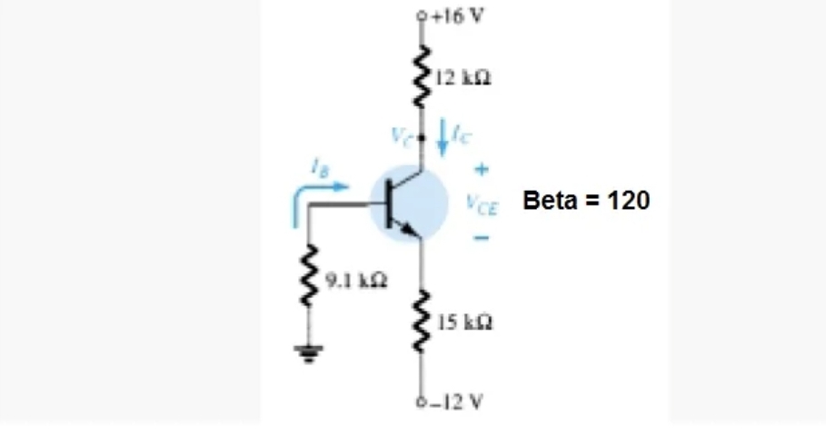 9.1 kQ2
9+16 V
12 k
le
VCE Beta = 120
15 kQ
6-12 V