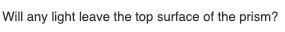 Will any light leave the top surface of the prism?
