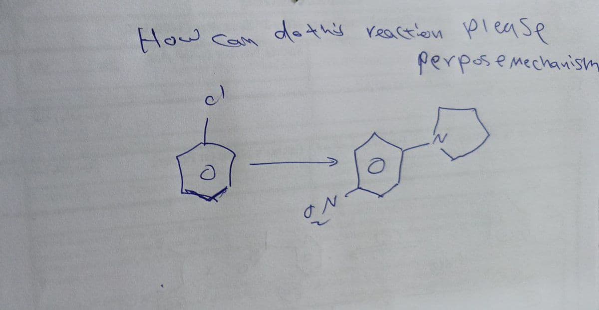 How
can do th's reaction please
O
ON
O
perpos e mechanism
D