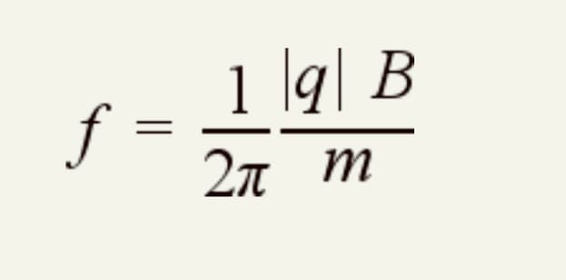 f=
=
1 q B
|
2π m