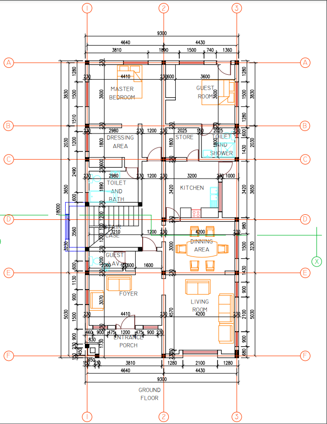 9300
4640
4430
3810
1890
1500
740
1360
4410
130600
3600
GUEST
ROOM
MASTER
BEDROOM
230 1200
2980
DRESSING
2025
STORE
2025
TOILET
ND
SHOWER
AREA
2980
230 1200 130
3200
1000
TOILET
A KITCHEN
AND
BATH
3210
CASE
1200
4200
ĐINNING
AREA
GUEST
Sbeb AV1S00
1600
FOYER
LIVING
ROOM
4200
4410
1460, 900 1475 1200 1475 900 230
830
ENTRANCE
PORCH
3810
1280
2100
| 1280
4640
4430
9300
GROUND
FLOOR
O£OS
3830
00s1
087I 1009 0£I
086
O£I 1 006
0012
1 006 1089
1280
3420
0081
000S
0099
0081
0681
OZOE
0071
009 OELL
1510
OSOZ
00S
06+7
099
006
006 Ost 0g
OFOS
3830
00081
