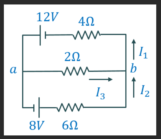 α
12V
Μ
8V
Μ
4Ω
2Ω
Imm
6Ω
13
b
12