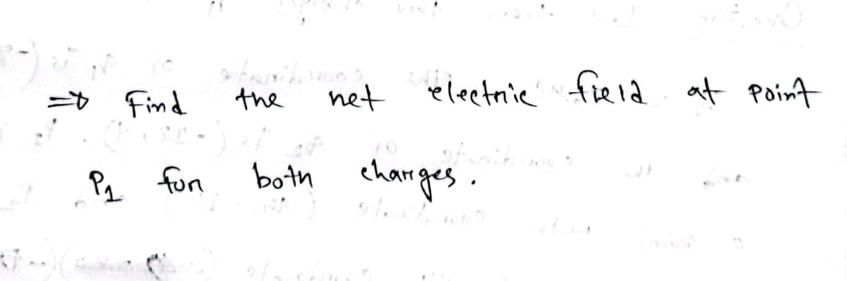 Find
the
net
eleetnie' field at point
fon
both changes.
