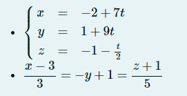 -2+ 7t
= 1+9t
-1-
z +1
t
I – 3
= -y+1=
5
||
నా
3.
