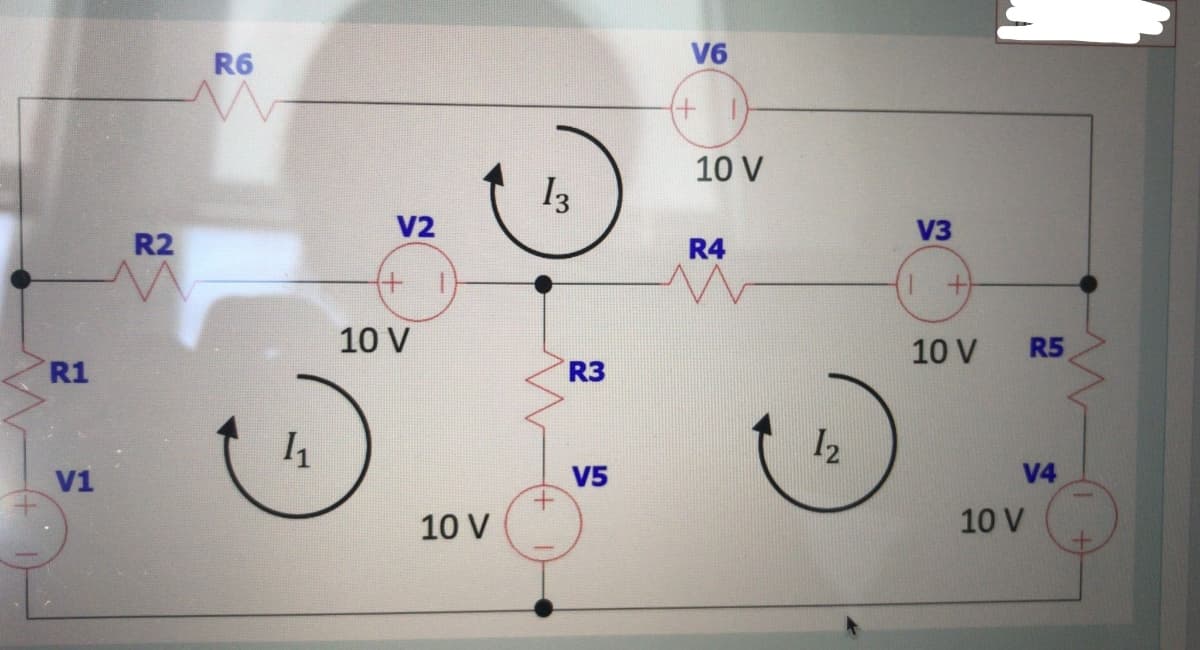 R1
V1
R2
R6
1₁
V2
(+
10 V
10 V
13
+
R3
V5
V6
(+1)
10 V
R4
12
V3
1 +
10 V
R5
V4
10 V