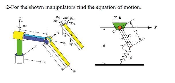 2-For the shown manipulators find the equation of motion.
Fx ME: Fz,
YA
ng
a
