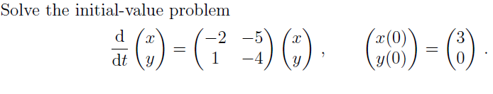 Solve the initial-value problem
() -( ) (). (8) - (C)
d
dt
1
