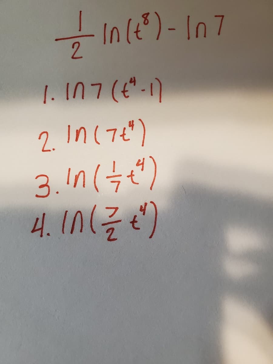 in le")-
Inle?)- In7
2.
1. I07 ("-1)
2 in(7e")
3.n(녹)
4. In(글e)
