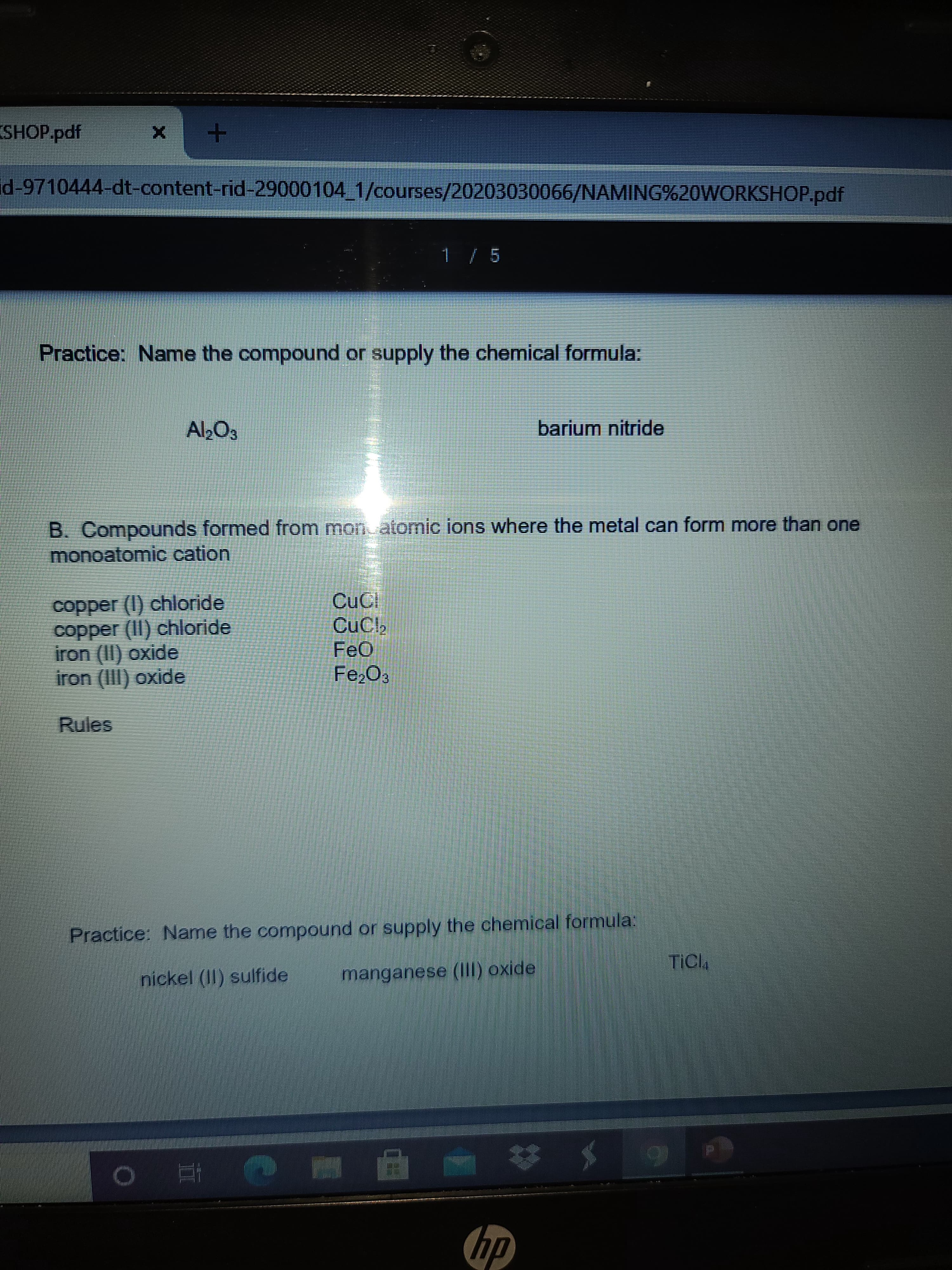 Name the compound or supply the chemical formula:
