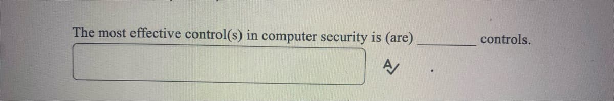 The most effective control(s) in computer security is (are)
controls.