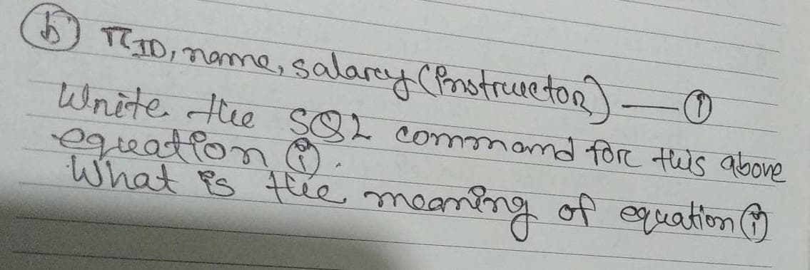 TID, name, salarcy (Prstruccton) — 0
Write the SO2 command for this above
equation G
What is the meaning of equation (1)