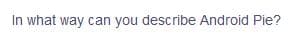 In what way can you describe Android Pie?
