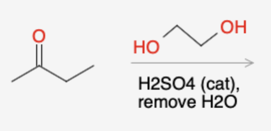 HO
OH
H2SO4 (cat),
remove H2O