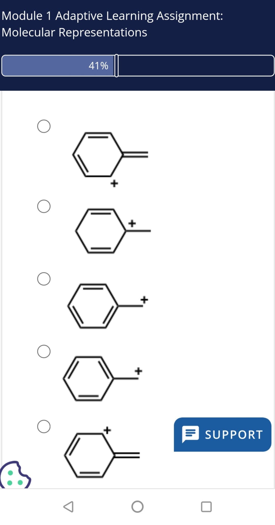 Module 1 Adaptive Learning Assignment:
Molecular Representations
41%
目
SUPPORT