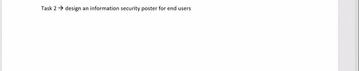 Task 2 → design an information security poster for end users
