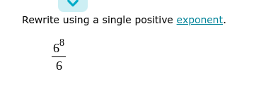 Rewrite using a single positive exponent.
68
6
