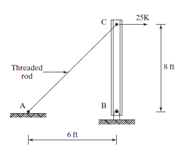 25K
8 ft
Threaded
rod
A
B
6 ft
