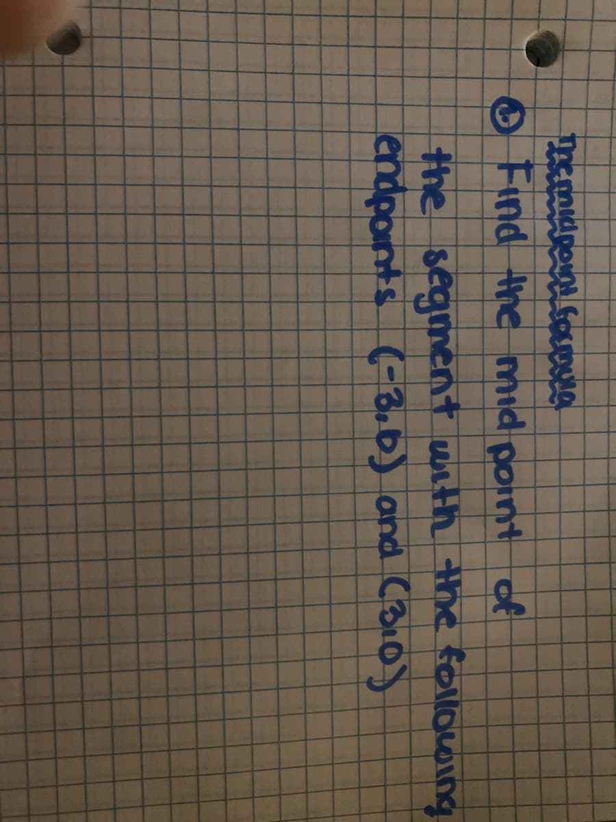 ### Intermediate Geometry: Finding the Midpoint

**Problem:**
Find the midpoint of the segment with the following endpoints: (-8, 5) and (3, 10).

To find the midpoint of a line segment with endpoints \((x_1, y_1)\) and \((x_2, y_2)\), you can use the midpoint formula:

\[ \left( \frac{x_1 + x_2}{2}, \frac{y_1 + y_2}{2} \right) \]

#### Step-by-Step Solution:

1. **Identify the coordinates of the endpoints:**
   - Endpoint 1: \((-8, 5)\)
   - Endpoint 2: \((3, 10)\)

2. **Apply the midpoint formula:**

   - \(x\)-coordinate of the midpoint = \(\frac{-8 + 3}{2} = \frac{-5}{2} = -2.5\)
   - \(y\)-coordinate of the midpoint = \(\frac{5 + 10}{2} = \frac{15}{2} = 7.5\)

3. **Write down the midpoint:**

   \[
   \left( -2.5, 7.5 \right)
   \]

Thus, the midpoint of the segment with the endpoints (-8, 5) and (3, 10) is \((-2.5, 7.5)\).