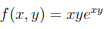 f(x, y) = xyey
