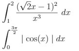 S(V2r – 1)²
dr
2
| cos(r) | dx
COS
